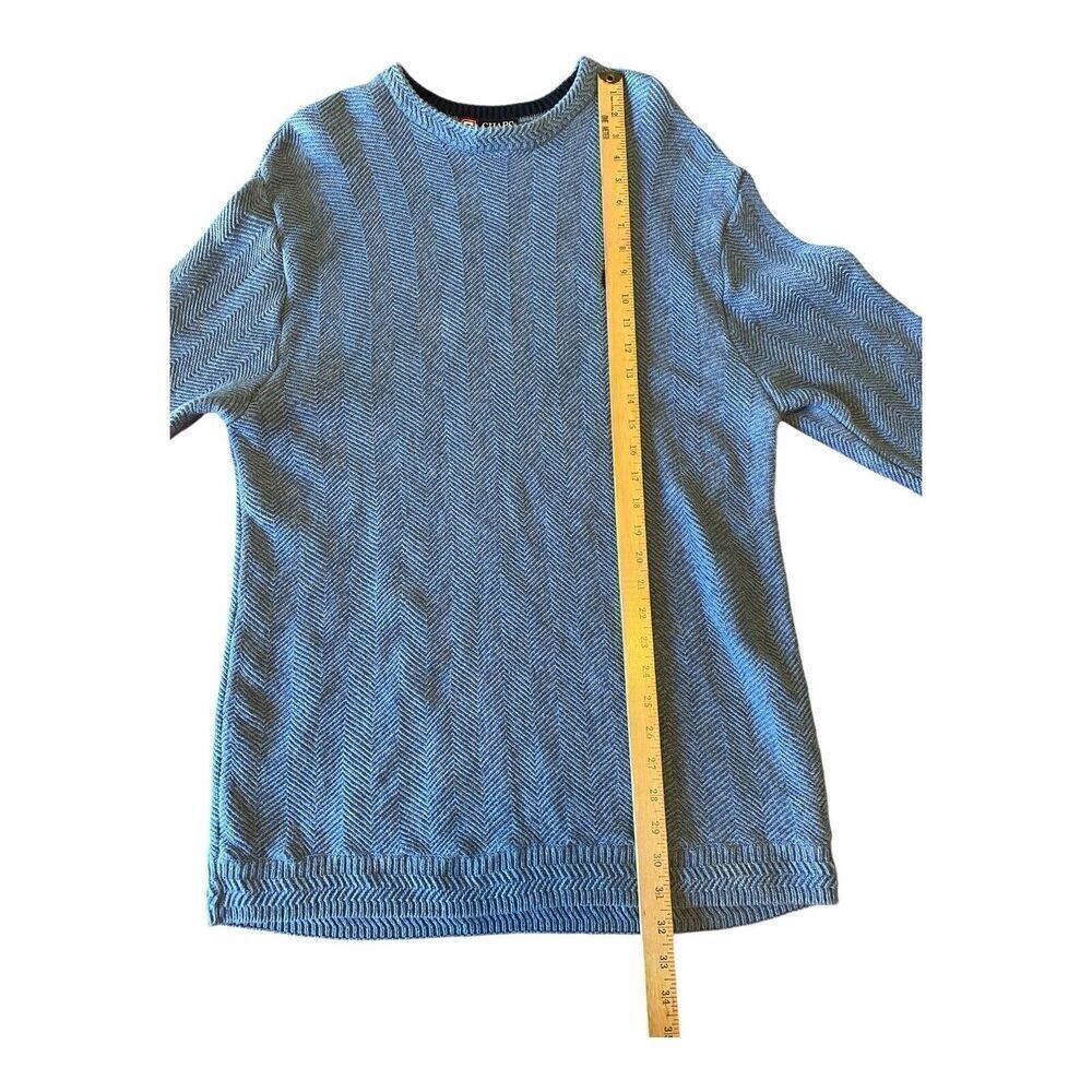 Vintage Chaps Ralph Lauren Men's Knit Sweater M Denim Blue 100% Cotton - Picture 8 of 9
